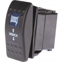 DT-11007 Rocker Winch Switch Mom On/Off Mom On SPDT 12 or 24V Blue Illuminated 